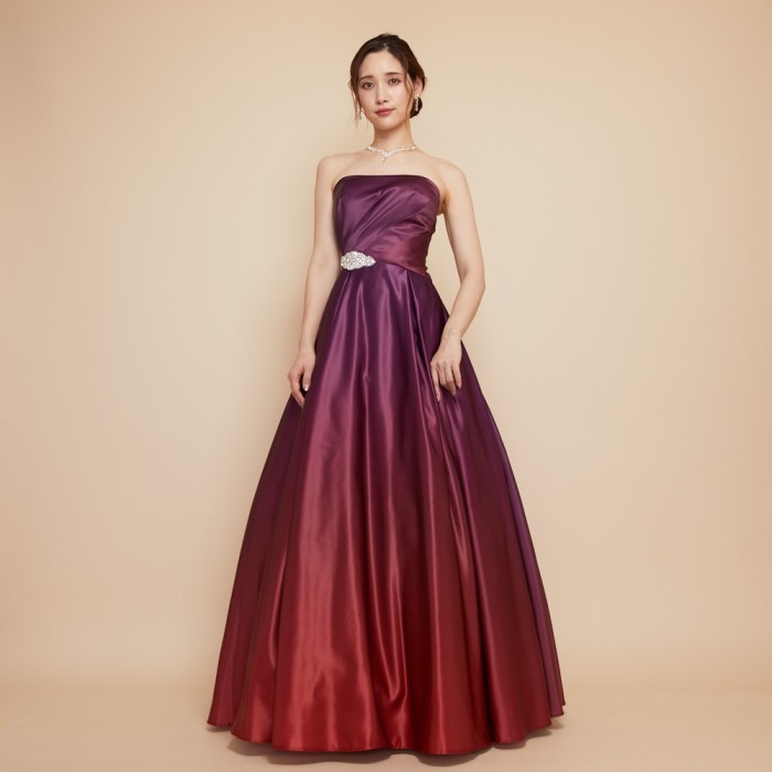 アナベル　キラキラグリッターレッドサテンジュニアドレス　145程度に裾カット済 キラキラグリッターレッドサテンジュニアドレス